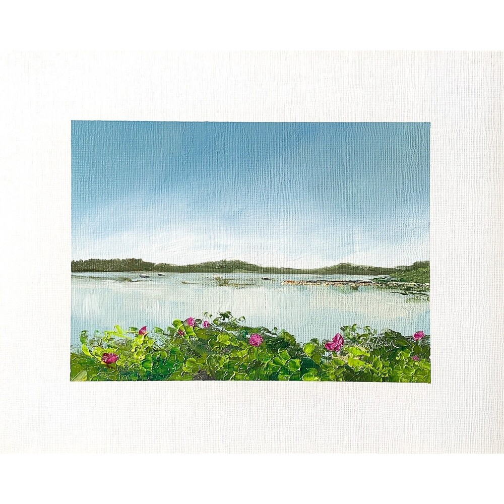 8x10 Maine Original Oil Painting Seascape Midcoast Impressionist Coastal Signed